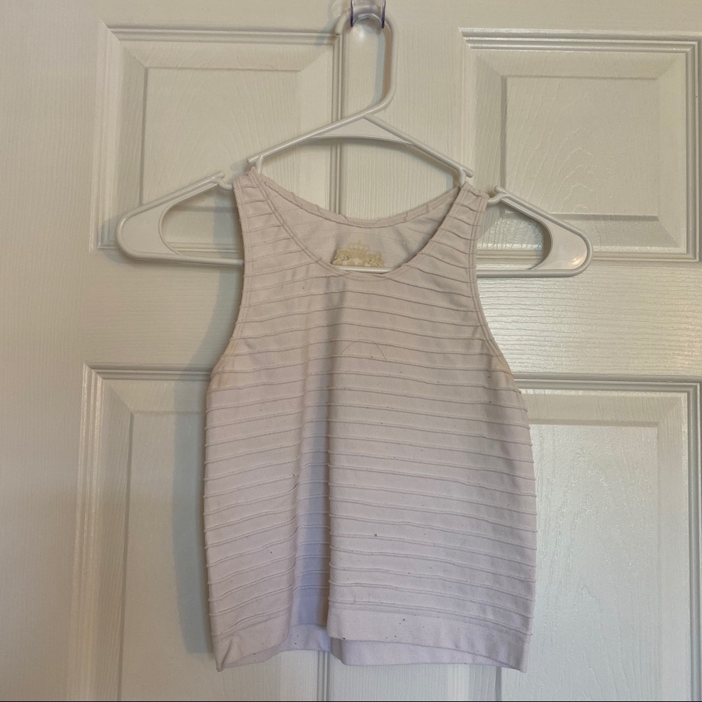 Sugar lips white ribbed crop top